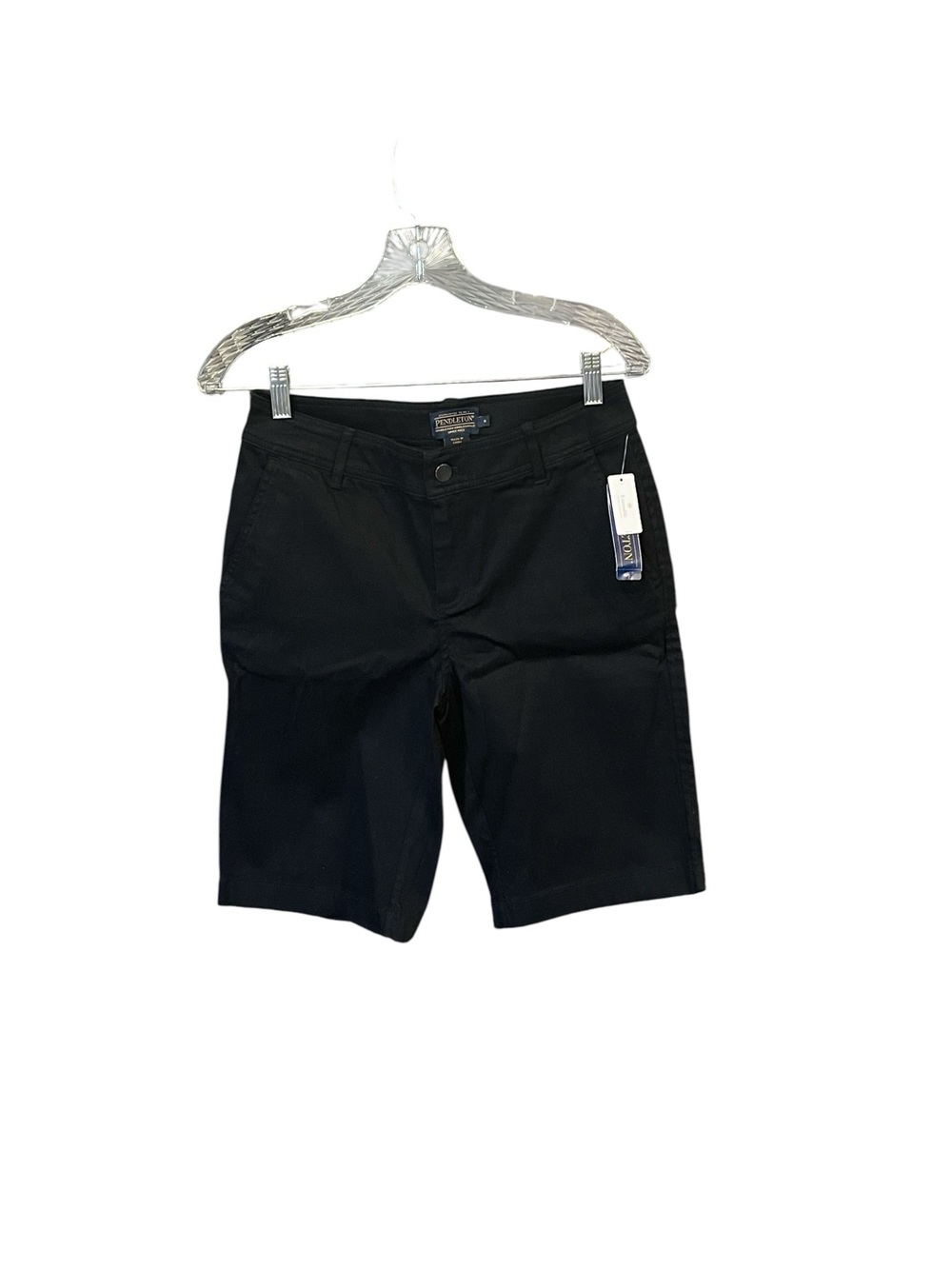 Pendleton Women Black Bermuda Shorts Size 6 NWT Stretch Tencel Cotton